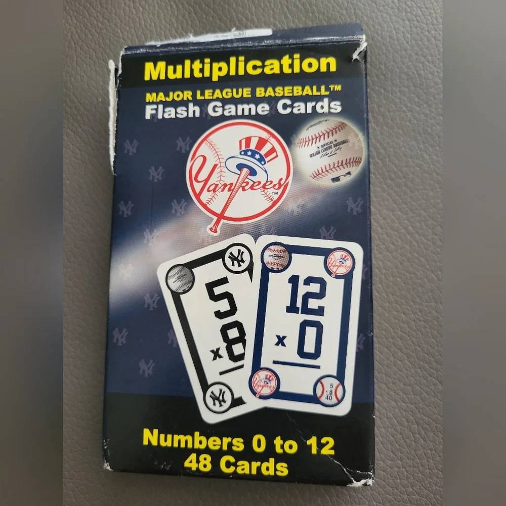MultiplicationMajor League Baseball New York Yankees 48 Flash Card‎ Math